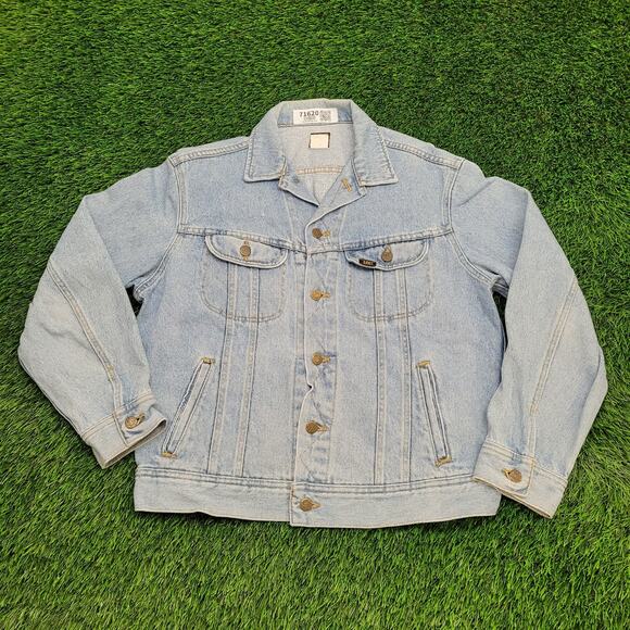 Vintage 60s Lee Riders Denim Jacket Medium 22x26 Faded Medium-Wash - Picture 1 of 13